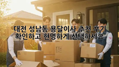 대전 성남동 용달이사 추천: 후기 확인하고 현명하게 선택하세요!